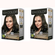 Sea Color 2 Tüp Küllü Koyu Kumral No:6.1 Krem Saç Boyası Seti