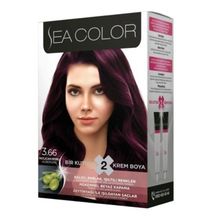 Sea Color Kit 3.66 Patlıcan Moru 4'lü Saç Boyası