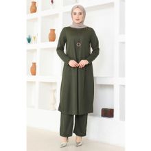 Sefamerve 0580-04 Haki Kadın Tunik Pantolon İkili Takım