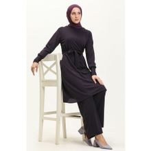 Sefamerve 0690-02 Mor Kadın Tunik Pantolon İkili Takım