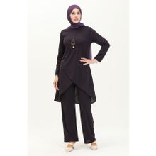 Sefamerve 0704-05 Mor Kadın Tunik Pantolon İkili Takım