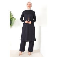 Sefamerve 8585-06 Mor Kadın Tunik Pantolon İkili Takım