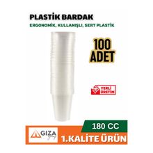 Şeffaf Plastik Pet Bardak 180 cc 100 Adet