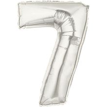 Şekilli 7 Numara Supershape Silver Rakam Folyo Balon
