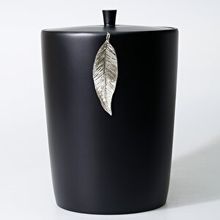 Selim Leaf Siyah Gümüş Çöp Kovası