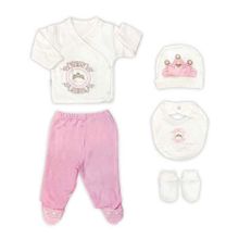 Sema Baby Prenses Lüks 5 Parça Hastane Çıkışı Zıbın Seti