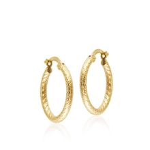 Sembol Gold 14 Ayar 2,0 cm Kalemli Altın Halka Küpe