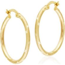 Sembol Gold 14 Ayar 2,5 cm Kalemli Altın Halka Küpe