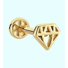 Sembol Gold 14 Ayar Altın Diamond Tragus Piercing