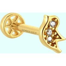 Sembol Gold 14 Ayar Altın Kuş Tragus Piercing