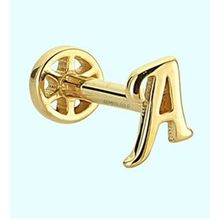 Sembol Gold -A- Harf 14 Ayar Tragus Altın Piercing