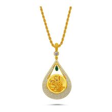 Sembol Gold Altın Damla Tasarım Burgu Halat Zincirli Tuğralı Kolye