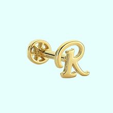 Sembol Gold -R- Harf 14 Ayar Tragus Altın Piercing
