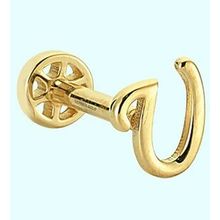 Sembol Gold -U- Harf 14 Ayar Tragus Altın Piercing