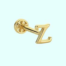 Sembol Gold Z Harf 14 Ayar Tragus Altın Piercing