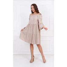 Sense ELB32691 Vizon Uzun Kollu Madonna Yaka Elbise