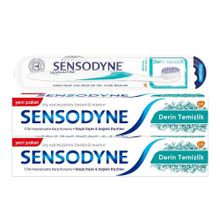 Sensodyne Derin Temizlik 2x75 ml Diş Macunu + Derin Temizlik Ekstra Yumuşak Diş Fırçası