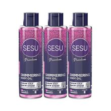 Sesu Shimmering Body Oil 3x150 ml Simli Cilt Bakım Yağı