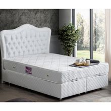 Setay Mobilya 150x200 cm Beyaz Camelli New Baza Başlık ve Yatak Seti