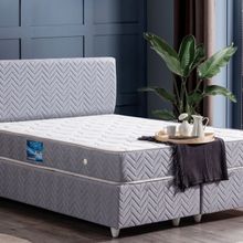Setay Mobilya 90x200 cm Gri Kristal Baza Başlık ve Orthosoft Yatak