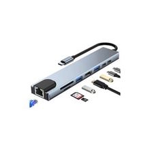 Shaza Hdmi Usb Ethernet Pd Girişli 8 in 1 Type-C Hub Port Adaptör