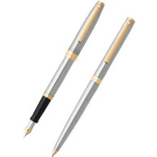 Sheaffer 9473-0/2 Sagaris Krom Altın Renk Dolma Kalem & Tükenmez Kalem Seti
