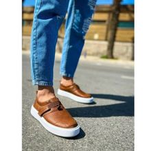 Shoecide CH147 CBT Dobeny Taba - Beyaz Renk Kalın Taban Erkek Günlük Ayakkabı
