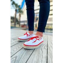 Shoecide SHCH311 Espadril Beyaz - Kırmızı Renk Erkek Günlük Ayakkabı