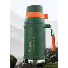Shotay SHT-ST-8216-3 Yeşil 1500 ml Camper Matara Çelik Termos