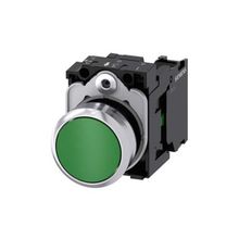 Siemens 3SU1150-0AB40-1BA0 1No Komple Yay Dönüşlü Metal Yeşil Buton