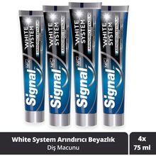 Signal White System Arındırıcı Beyazlık Aktif Karbon 4x75 ml Diş Macunu
