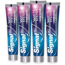 Signal White System Güçlü Beyazlık Güçlü Diş Minesi 4x75 ml Diş Macunu