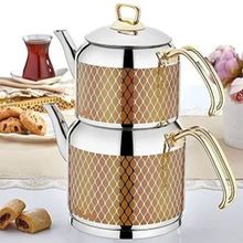 Sıla Dekorlu Gold Çaydanlık