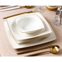 Sıla Porselen BN-102 Gold 24 Parça Porselen Yemek Takımı