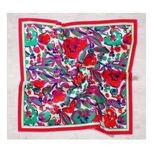 Silk Home 11405-04 Mor-Anestezi Yeşili Desenli Tivil İpek Eşarp