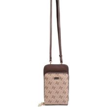 Silver & Polo SP1011 Kadın Telefon Çantası Monogram Koyu Bej-Kahve