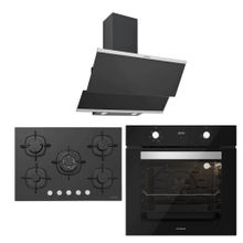 Silverline 3420 Classy 60 - CS5365B01 - BO6502B02 Siyah 3'lü Cam Ankastre Set