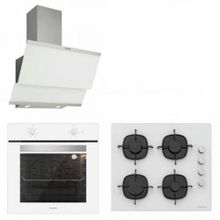 Silverline 3420 -cs5335w01-bo6501w01 Beyaz Cam Ankastre Set