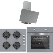 Silverline 3481 Flam - CS5335S01 - BO65E4S01 3'lü Gri Ankastre Set