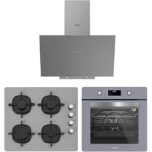 Silverline 3481 Flam - CS5335S02 - BO6502S02 Gri 3'lü Cam Ankastre Set
