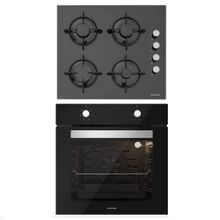 Silverline BO6501B01-CS5349B01 2'li Siyah Ankastre Set