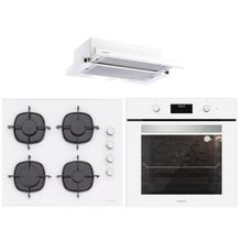 Silverline BO6502W01 - CS5335W01 - 1140 Crystal Line 60 Beyaz Ankastre Set