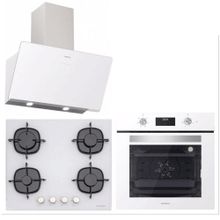 Silverline BO6502W02-CS5436W01-3457 Soho 60 cm Beyaz Cam Ankastre Set