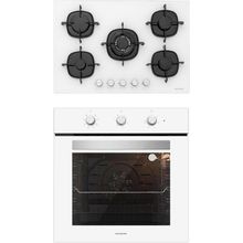 Silverline BO6503W01 - CS5365W01 Beyaz 2'li Cam Ankastre Set