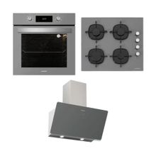 Silverline BO6504S01 - CS5335S01 - 3457 Soho 60 3'lü Gri Ankastre Set