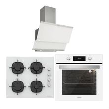 Silverline BO6504W01 - CS5335W01 - 3420 Classy 60 Beyaz Cam Ankastre Set