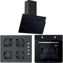 Silverline Luno F6501B02 - L3462B - L335B01 Siyah Ankastre Set