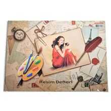 Sim 35x50 Spiralli Karton Kapak 15 Yaprak 12 Adet Resim Defteri