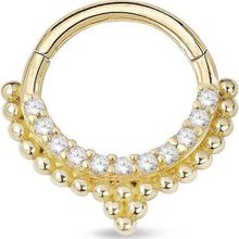Sıra Taşlı Top Toplu Model Altın Helix Piercing