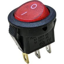 Site Hırdavat IC-134D 3p Kırmızı Mini Yuvarlak Işıksız Anahtar On/Off Switch